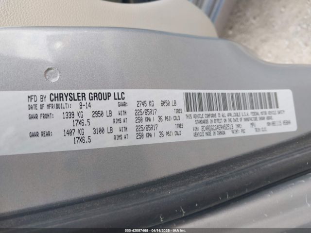 2C4RDGCG4ER452513 Dodge Grand Caravan Sxt 30th Anniversary