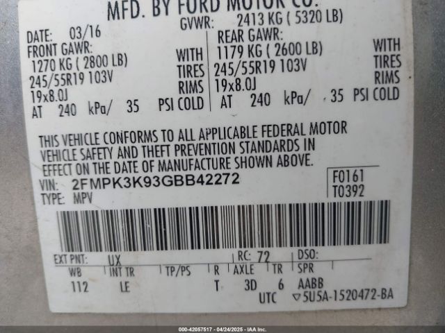 2016 FORD EDGE 2FMPK3K93GBB42272 Photo 8
