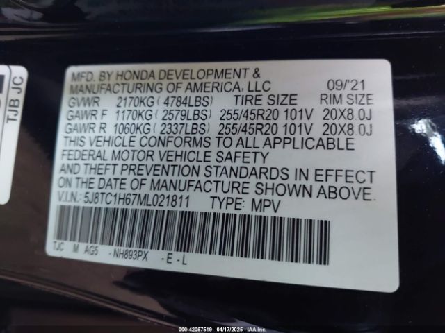 5J8TC1H67ML021811 Acura Rdx A-spec Package