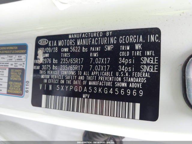 5XYPGDA53KG456969 KIA gdi lambda-ii