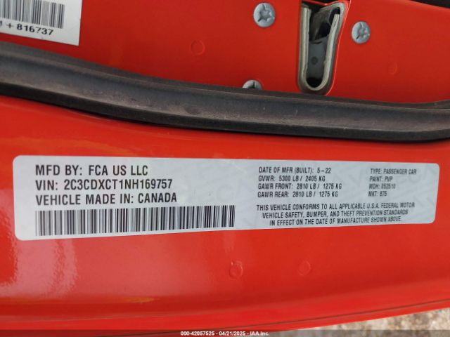 2022 DODGE CHARGER 2C3CDXCT1NH169757 Photo 8