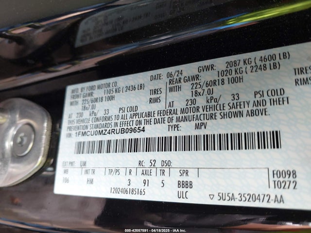 1FMCU0MZ4RUB09654 Ford Escape St-line