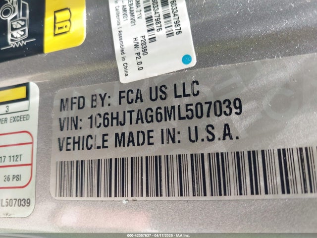 1C6HJTAG6ML507039 Jeep 2021