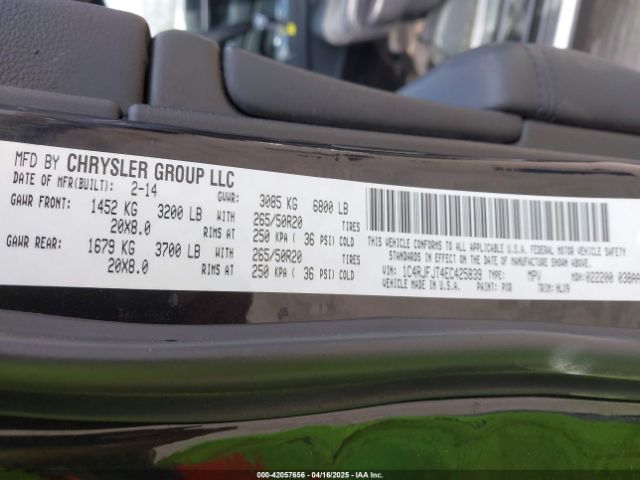 1C4RJFJT4EC425839 Jeep Grand Cherokee Summit