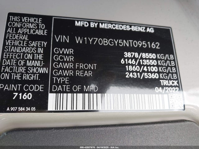 W1Y70BGY5NT095162 Mercedes-Benz m274