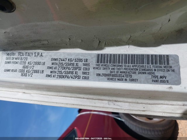 ZFBHRFAB0L6S47079 RAM Promaster City Tradesman