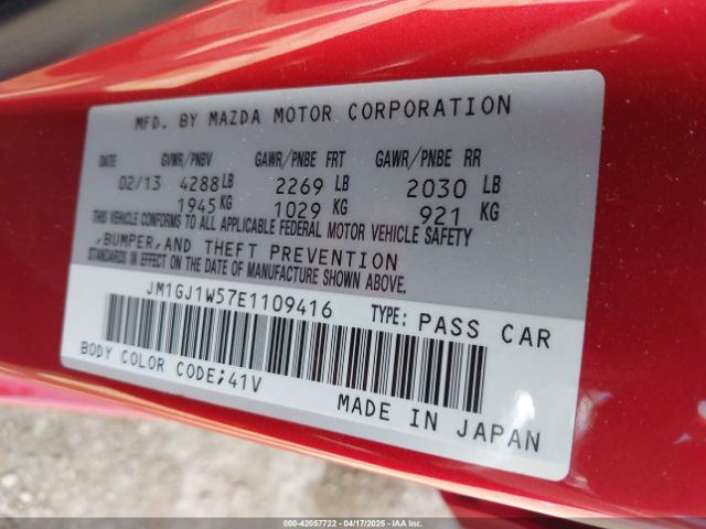 JM1GJ1W57E1109416 Mazda Mazda6 I Grand Touring