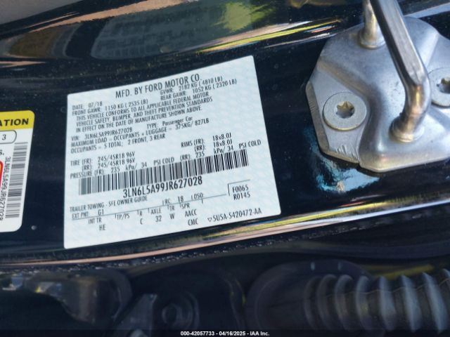 3LN6L5A99JR627028 Lincoln Mkz Premiere