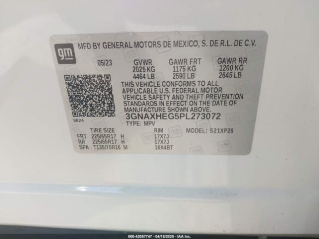 2023 CHEVROLET EQUINOX 3GNAXHEG5PL273072 Photo 8