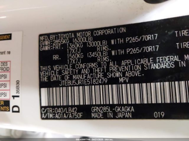 2014 TOYOTA 4RUNNER JTEBU5JR1E5182479 Photo 8