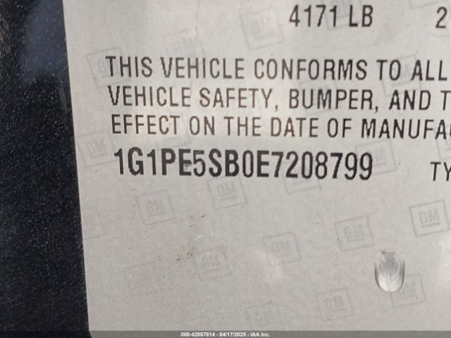 1G1PE5SB0E7208799 Chevrolet Cruze 2lt Auto