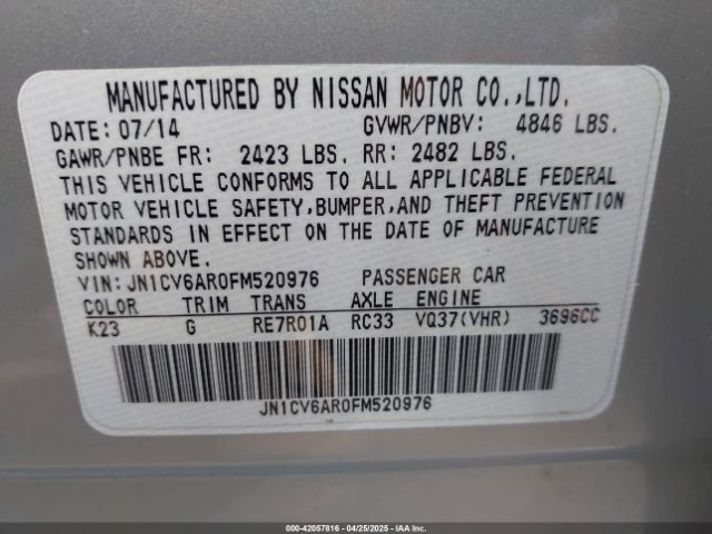JN1CV6AR0FM520976 Infiniti Q40