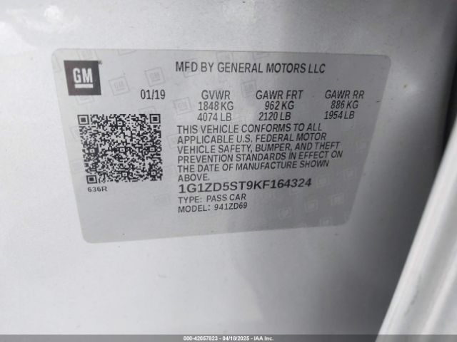 2019 CHEVROLET MALIBU 1G1ZD5ST9KF164324 Photo 8