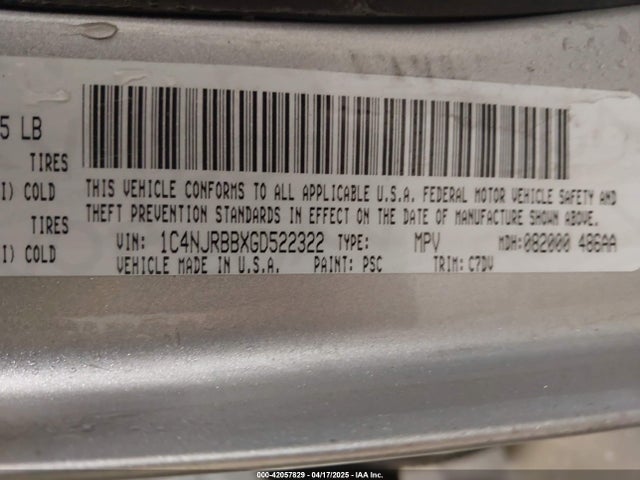 1C4NJRBBXGD522322 Jeep Patriot