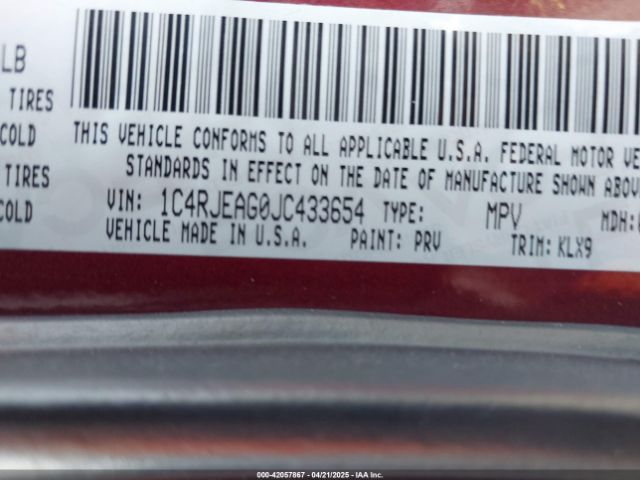 1C4RJEAG0JC433654 Jeep Grand Cherokee Altitude 4x2