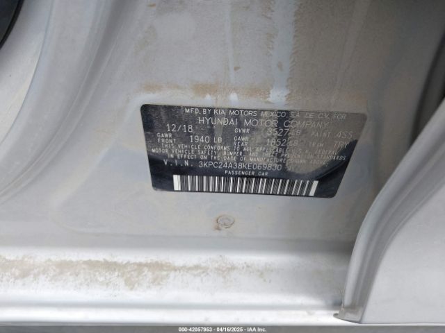 3KPC24A38KE069830 Hyundai ACCENT SE