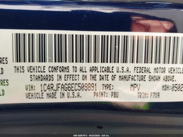 1C4RJFAG6EC509891 Jeep Grand Cherokee Laredo