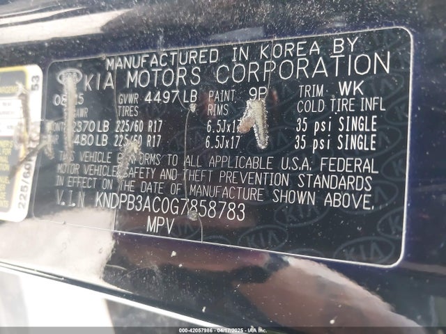 KNDPB3AC0G7858783 KIA Sportage Lx