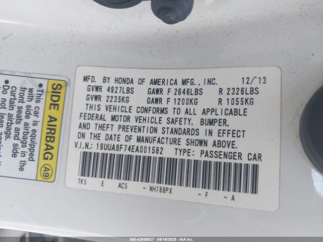 2014 ACURA TL 19UUA9F74EA001582 Photo 8