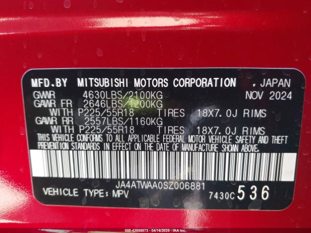 2025 MITSUBISHI ECLIPSE CROSS JA4ATWAA0SZ006881 Photo 8