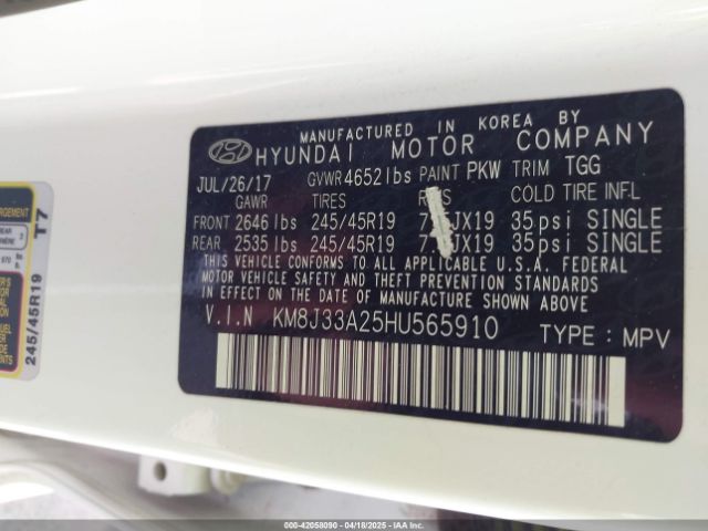 KM8J33A25HU565910 Hyundai Tucson Value