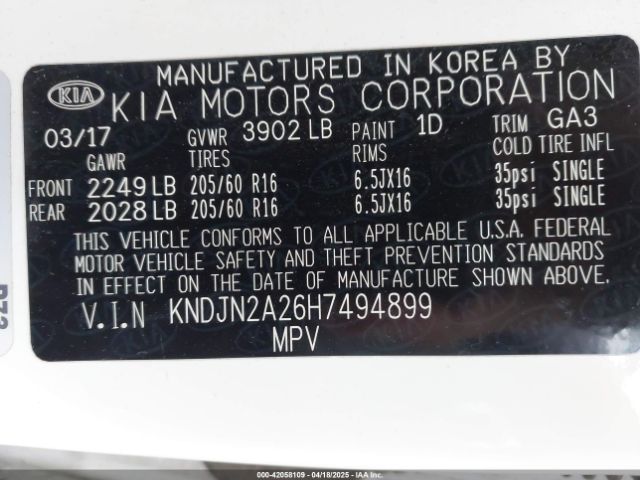KNDJN2A26H7494899 KIA Soul
