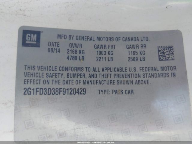 2015 CHEVROLET CAMARO 2G1FD3D38F9120429 Photo 8