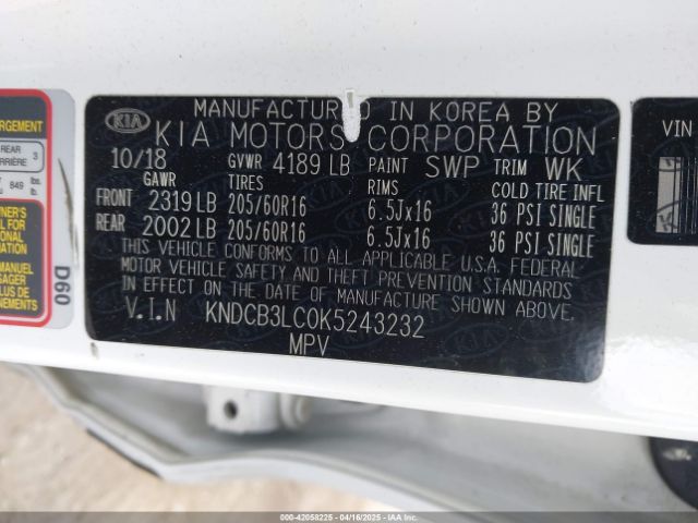 KNDCB3LC0K5243232 KIA NIRO LX