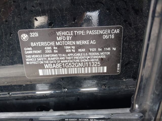 WBA8E1G52GNU11325 BMW 320i
