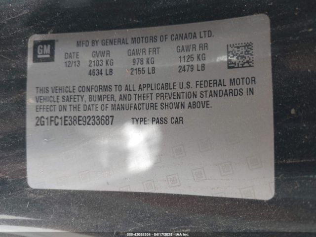 2G1FC1E38E9233687 Chevrolet Camaro 2lt
