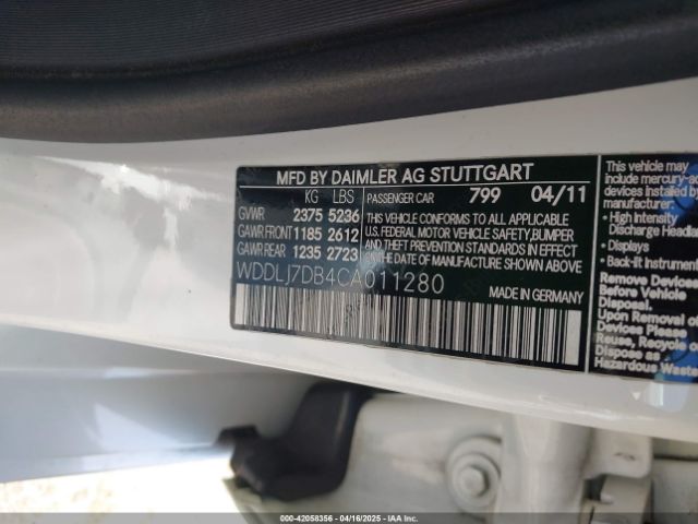 2012 MERCEDES-BENZ CLS 550 WDDLJ7DB4CA011280 Photo 8