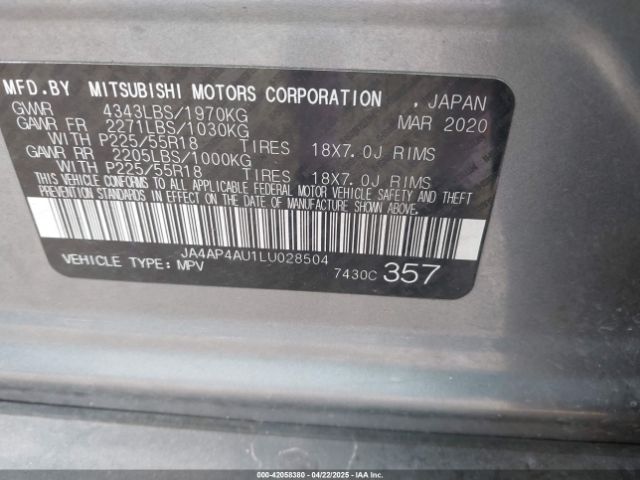 2020 MITSUBISHI OUTLANDER SPORT JA4AP4AU1LU028504 Photo 8