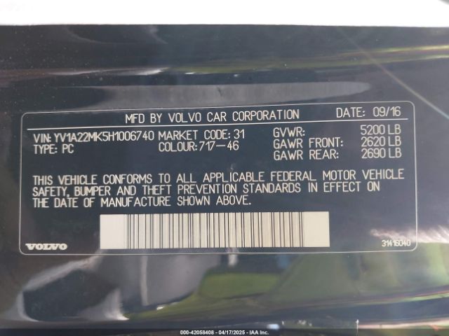 YV1A22MK5H1006740 Volvo S90 T6 Momentum
