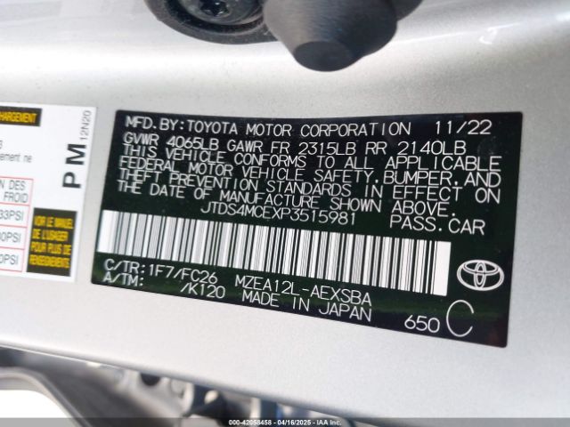 JTDS4MCEXP3515981 Toyota COROLLA SE