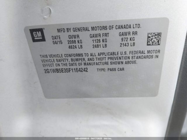 2G1WB5E35F1164242 Chevrolet Impala Limited Lt