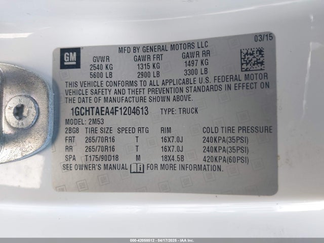 1GCHTAEA4F1204613 Chevrolet Colorado Wt