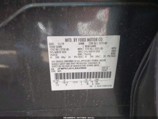 2FMPK3J91LBA29884 Ford EDGE SEL