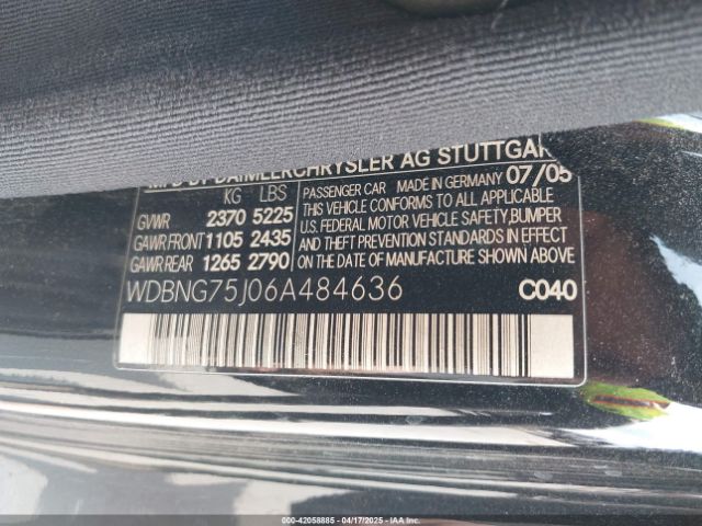 2006 MERCEDES-BENZ S 500 WDBNG75J06A484636 Photo 8