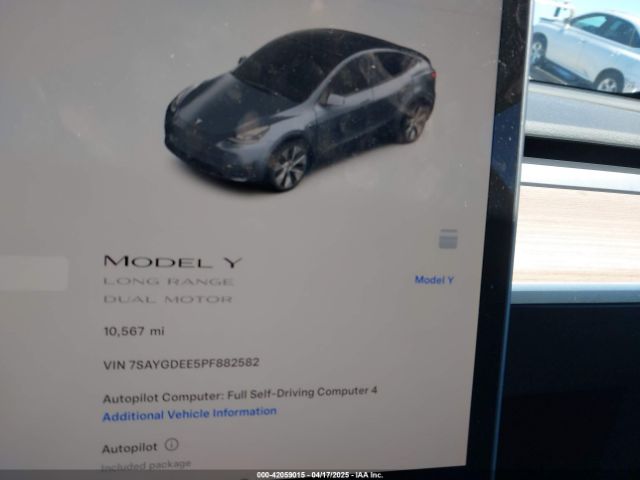 7SAYGDEE5PF882582 Tesla Model Y Awd/long Range Dual Motor All-wheel Drive