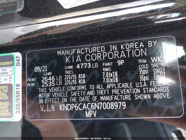 KNDP6CAC6N7008979 KIA Sportage Nightfall Edition