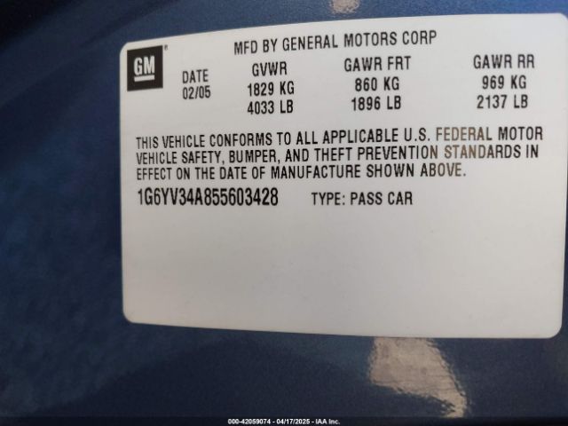 2005 CADILLAC XLR 1G6YV34A855603428 Photo 8