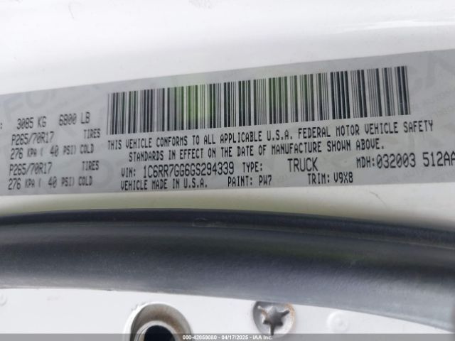1C6RR7GG6GS294339 RAM 1500 Slt