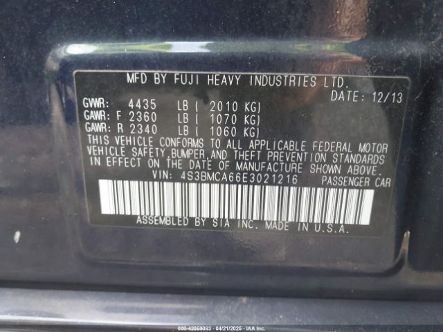 4S3BMCA66E3021216 Subaru Legacy 2.5i