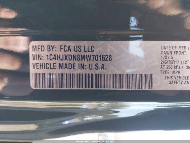 2021 JEEP WRANGLER UNLIMITED 1C4HJXDN8MW701628 Photo 8
