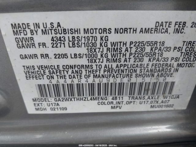 2013 MITSUBISHI OUTLANDER SPORT 4A4AR4AU9DE015150 Photo 8