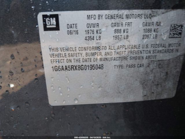 1G6AA5RX8G0195048 Cadillac Ats Standard
