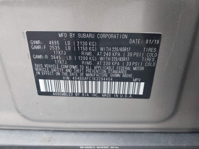 4S4BSAFC1K3294404 Subaru Outback 2.5i Premium