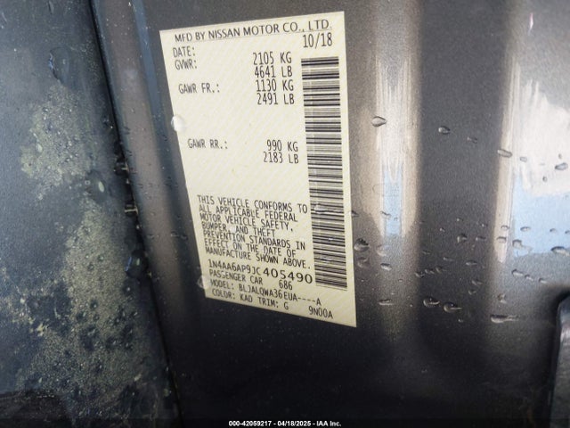 1N4AA6AP9JC405490 Nissan 2018