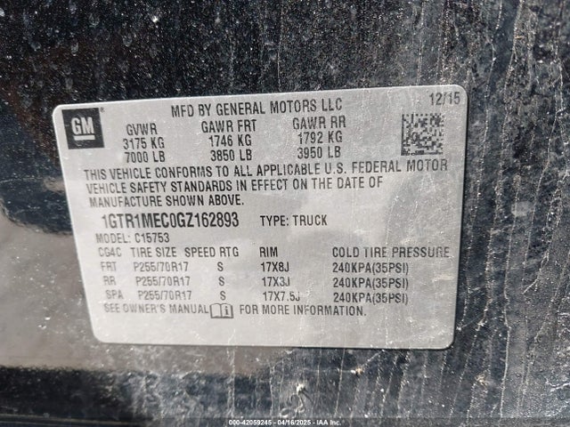 1GTR1MEC0GZ162893 GMC Sierra 1500 Sle