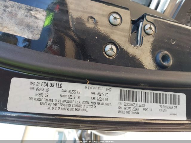 2C3CDZAG9JH123783 Dodge Challenger Sxt